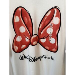 New Walt Disney World Minnie Mouse Bow Graphic T-Shirt White 2XL Parks Tee